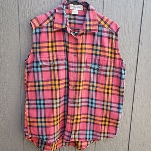 Retro Unionbay Sleeveless Flannel Top